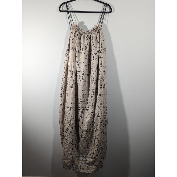 H&M Lyocell Blend Barrel Beige Black Maxi Dress Women Plus Size XXL - Picture 2 of 6